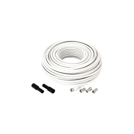 GOOBAY SAT-Anschlusskit 100dB, 20 m, 4 F-Stecker, 2 Wasserschutztüllen