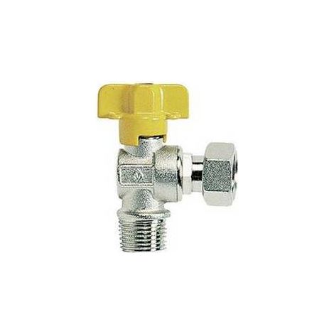 RUBINETTO GAS SQUADRA M CON BOCCHETTONE Misura: 1/2" x 1/2"  DN 10