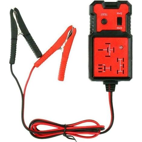 Testeur de relais automobile 12 V Vérificateur de batterie de voiture universel Analyseur de relais électronique de voiture Outil de diagnostic avec pinces crocodiles (1/4)