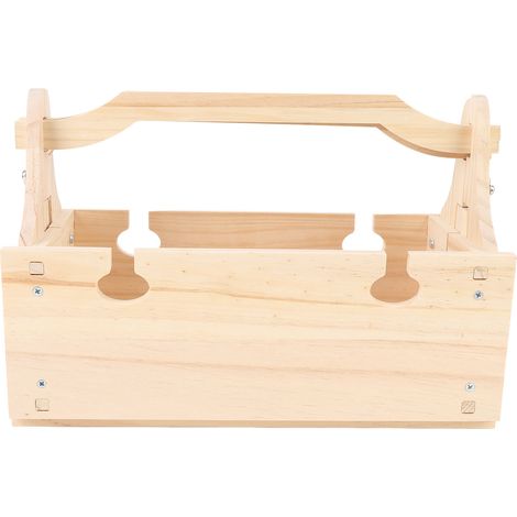 Tragbarer 2-in-1-Klapptisch aus Holz für den Außenbereich, Vintage-Stil mit Weinglashalter, Holzmaserungsfarbe. (1/5)