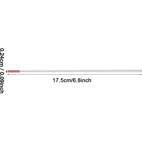 10 tiges de tungstène au thorium, aiguilles de tungstène, à tête rouge WT20 (1/5)