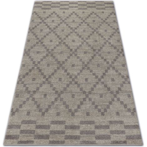 Teppich SOFT 8047 KARO PATTERN sahne / hellbraun beige 120x170 cm