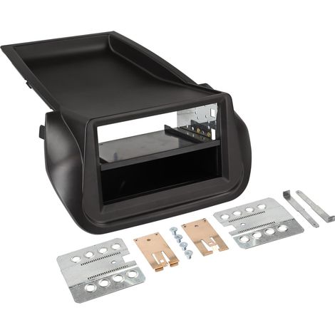 Kit support autoradio 2Din compatible avec Nemo Fiorino Bipper 08-21 - Avec vide poche - Noir