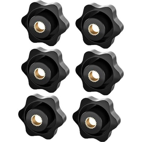 6 Pièces écrous à poignée en étoile M8 - écrou moleté, écrou de serrage M8, bouton serrage à tête étoile,écrous à poignée moletés pour appareils électroniques mécaniques et industriels