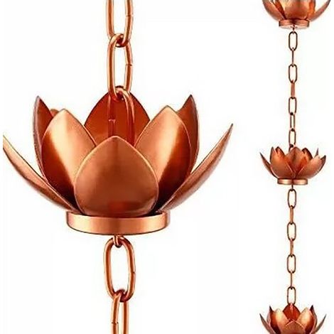 Chaîne de pluie de lotus rose doré toit de jardin décoration de drainage (1/5)