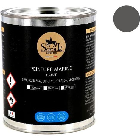 Pittura Selleria Nautica - SOFOLK - Similpelle - Grigio scuro - 500 ml - Alta prestazione (1/4)