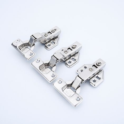 Charnières à recouvrement total de 8 degrés avec amortisseur intégré et mécanisme de fermeture automatique pour portes de placards de cuisine
