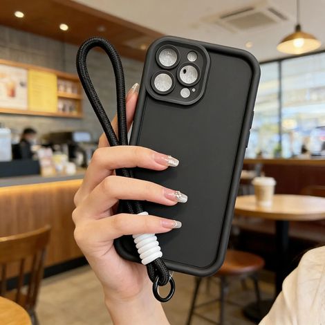 (iPhone 11 Pro Noir) Coque de protection souple avec dos en silicone antichoc