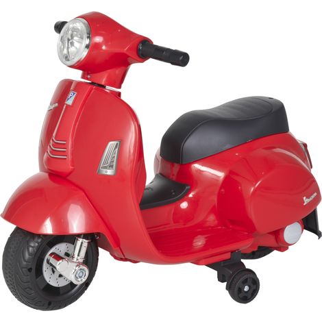 Vespa Licensed 6V Kids Electric Motorbike Ride On Motorcycle Battery Powered for 18-36 Months with Horn Headlight Red (1/5)