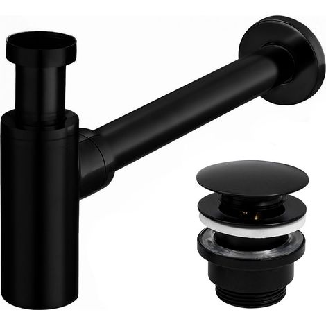Univerasl Basin Siphon + Basin Plug Click-Clack REA Black (1/7)