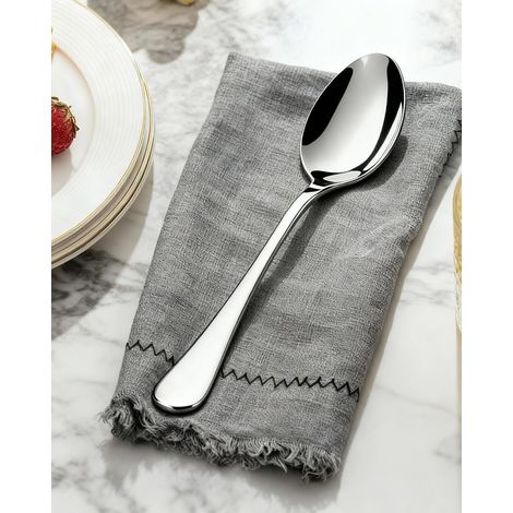 Zwei Suppenkellen, 20,5 cm Durchmesser, aus Edelstahl mit abgerundeten Kanten, geeignet für den Gebrauch zu Hause, in Hotels und Restaurants und spülmaschinenfest. (1/4)