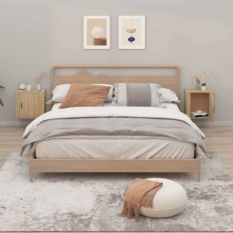 vidaXL Wall-mounted Bedside Cabinets 2 pcs Sonoma Oak 50x30x47 cm (1/5)