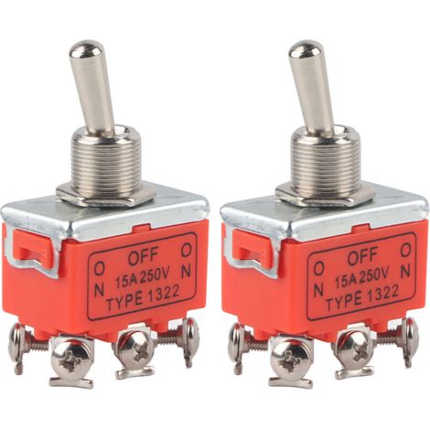 6-poliger 250V 15A Vorwärts-/Rückwärtsschalter für Gleichstrommotoren, 2 Stück (1/5)