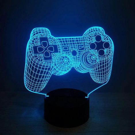 Lampe veilleuse manette de jeu vidéo, illusion 3D, jeu activé (1/4)