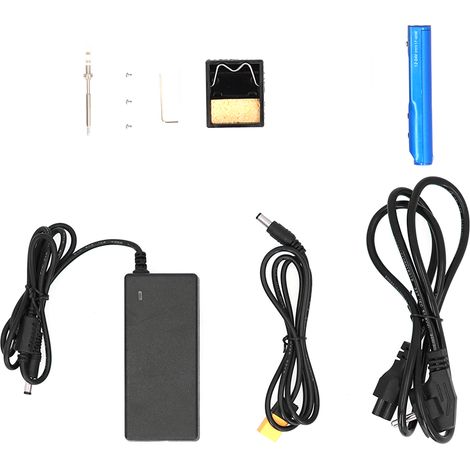 Kit de fer à souder mini électrique avec adaptateur secteur 19 V SQ-001, prise UE bleue 100-240 V