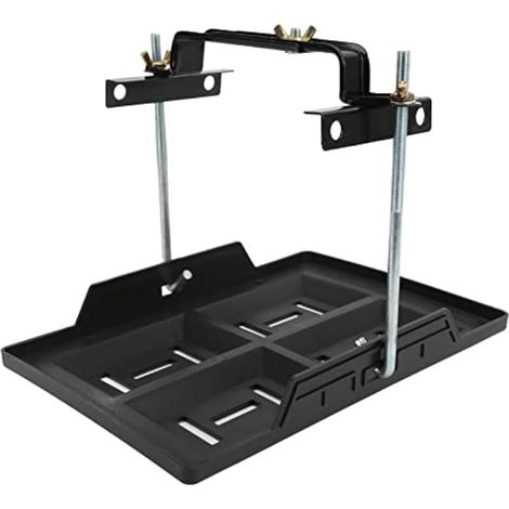 Kit de support de batterie, boîtier de montage de batterie 11,6 x 7,9 pouces, support de batterie encastré, pince de fixation pour batterie de voiture (1/4)