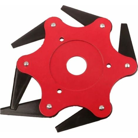 Lame De Débroussailleuse - Tête De Coupe À 6 Lames - Acier Au Manganèse - Compatible Arbre Droit 6 Ou 10 Dents - 2,5 Cm - 1 Unité (1/5)