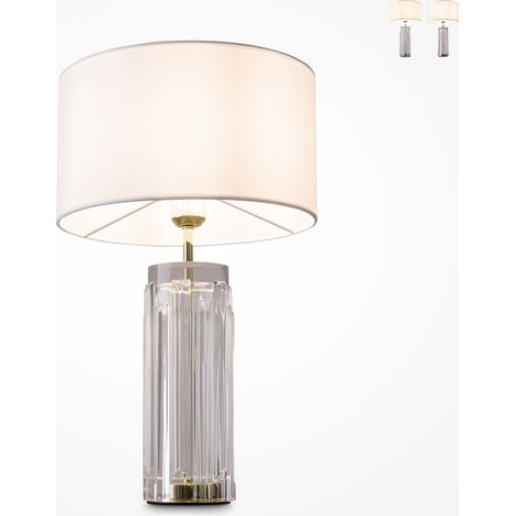 Lampada Da Tavolo Moderno Muse Metallo Oro Paralume Tessuto 1 Luce E27 60W (1/5)