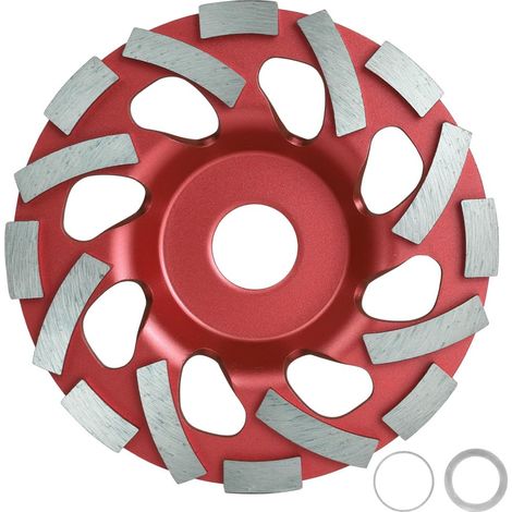 Disques de meulage diamantés 125 x 22,23 mm, adaptés au béton, au marbre, au granit, à la pierre et à la maçonnerie (rouge). (1/5)