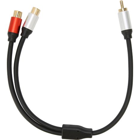 Câble de Division Stéréo Y, 1 Mâle RCA vers 2 Femelles RCA, Adaptateur de Prolongation pour DVD, TV, Ordinateur Portable (1/5)