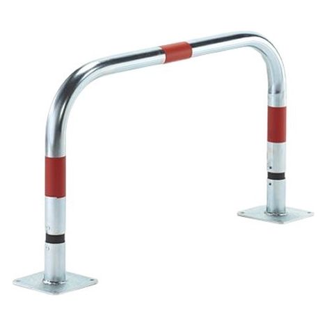 Mottez – Arceau de parking souple en acier zingué 54cm avec 3 bandes réfléchissantes – Amortisseurs en caoutchouc – B331V (1/2)