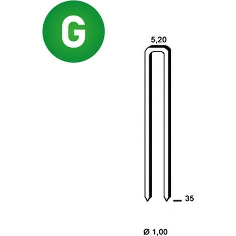 5 000 Agrafes Em-35 - Galvanisées Résinées - 5.2x35x1 mm - D-Work