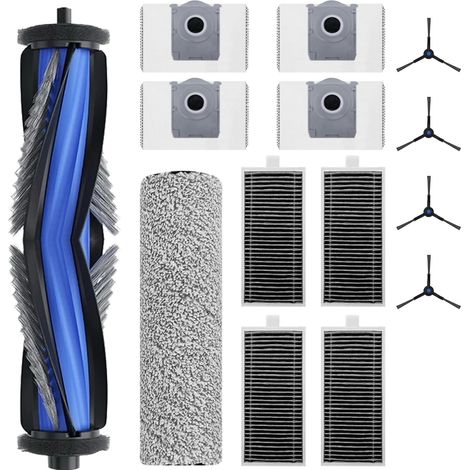 Lot de 14 accessoires pour robot aspirateur, 1 brosse principale, 1 rouleau de nettoyage pour serpillère, 4 filtres, 4 brosses latérales, 4 sacs d'aspirateur (1/5)