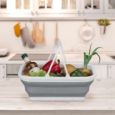 Panier pliable avec poignee - impermeable et peu encombrant