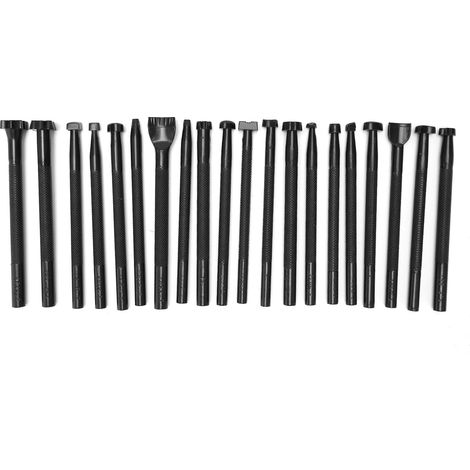 Kit d'outils de sculpture et d'impression sur cuir cousu main (20 pièces, fabriqué à Taïwan, en cuir tanné végétal) (1/5)