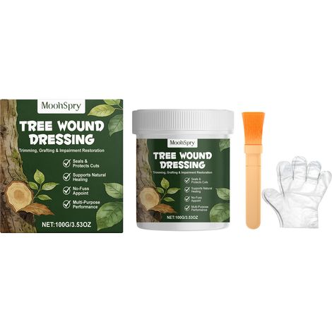 MOONSPRY Tree Wound Care Balm has a gentle formula that protects trees and young plants from rain and water damage. (1/5)