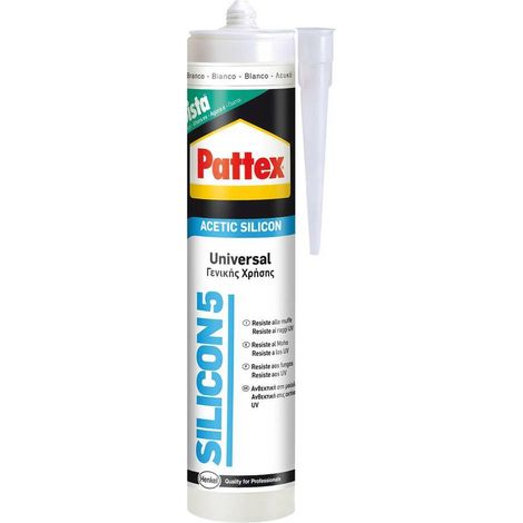 SILICONE ACETICO UNIVERSALE RAL 9010 bianco ml 280