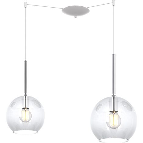 Lampadario moderno top light future 1155 bi s2 smix tr e27 led vetro pirex soffiato lampada soffitto