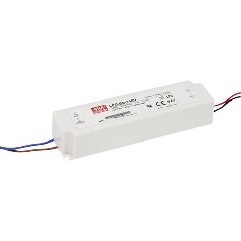 MEAN WELL LPC-60-1400 Driver per LED Corrente costante 58.8 W 1.4 A 9 - 42 V/DC non dimmerabile, Protezione sovraccaric