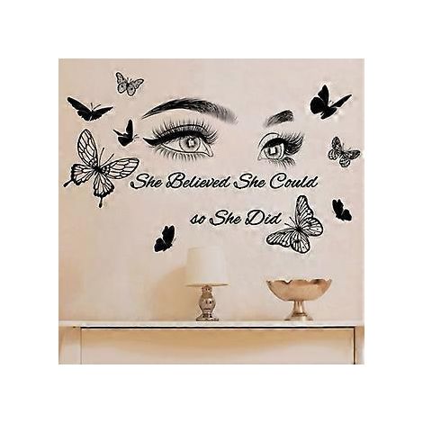Wandtattoos mit Wimpern- und Augenmotiven, Wandaufkleber für Mädchenzimmer
