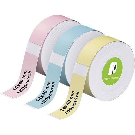Olympia 6314 Rotolo di etichette 40 x 14 mm Blu, Rose, Giallo 3 pz. Etichetta universale