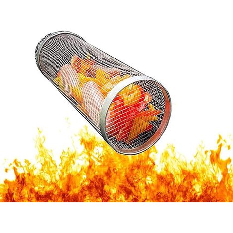 Panier à griller pour barbecue – Grille en acier inoxydable – Revêtement antiadhésif – Accessoire barbecue 1 pièce – Outil professionnel – Utilisation en extérieur et pique-nique – Taille universelle (1/5)