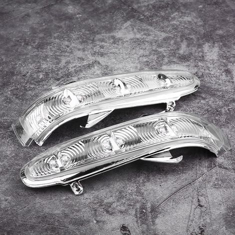 Clignotants à LED avec lentilles transparentes pour une paire de rétroviseurs latéraux sur les modèles Mercedes-Benz W215, CL215 et W220 (modèles 99-03). (1/5)