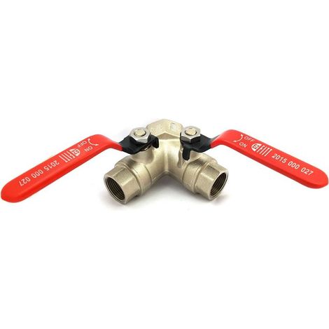 Robinet à boisseau sphérique  Y en laiton chromé femelle 1''x3/4x3/4