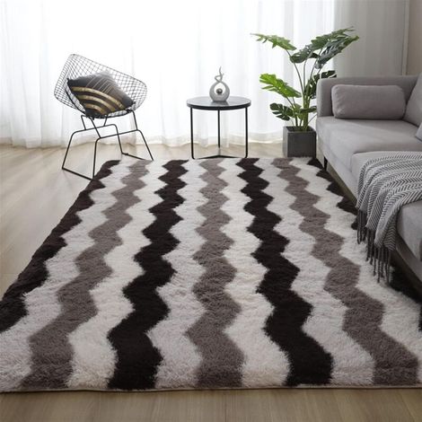 Tapis de salon ultra doux – Idéal pour chambre à coucher, chambre d'enfant, décoration intérieure – 160 x 230 cm – Motif ondulations d'eau (1/5)