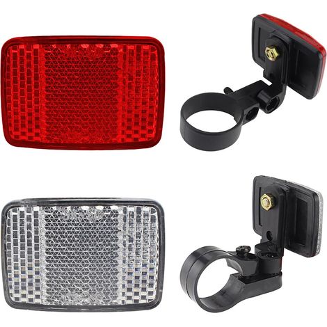 Bike Reflectors Front and Rear with Short T Bracket Reflector Bike Reflector for Motorcycle, Mountain Bike, Bike (1/4)