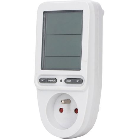 Intelligente, vernetzte Steckdose mit Digitalanzeige, Wattmeter-Verbrauchsanzeige, 230-V-Stecker (französischer Standard), Heimenergiezähler, programmierbare Steckdose. (1/5)