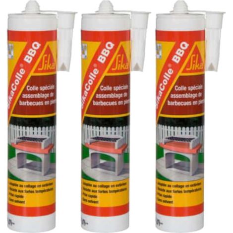 3er-Set Kleber für die Montage von kleinen Steingrills - SIKA SikaColle BBQ - Hellbeige - 500g