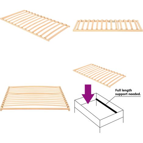 Sommier à lattes sans matelas avec 13 lattes 120x200 cm - Sommier À Lattes - Sommier Bois - Cadre Lit - Lit Double - Literie - Home & Living (1/5)