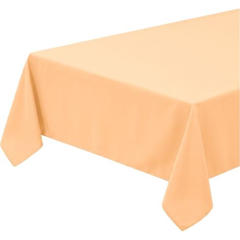 Tovaglia Cucina Cotone Bordata Elegante Morbida Tinta Unita Copritavolo Lavabile Beige - 135x180 cm (1/2)