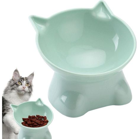 LaBlanc – Erhöhter Katzennapf, Anti-Erbrechen, 15° Neigung, kleiner 13,5 cm Katzennapf, erhöhter Katzennapf für Kätzchen, Futter- und Wasserstation (1/5)