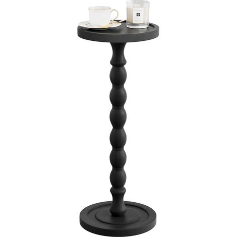 Table d'appoint ronde en bois, table de bar ronde, petite table de chevet pour cocktail, bar, pub, café, thé, salle à manger, bistrot, pour petits espaces, chambre à coucher, salle de (1/5)