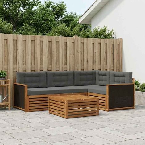 vidaXL Outdoor-Sofagarnitur 5 pcs Natur und Anthrazit 79 x 79 x 37 cm (1/5)