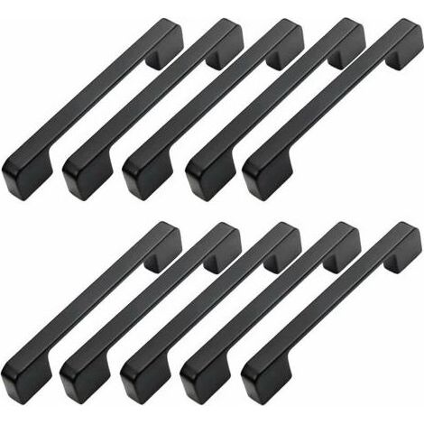 10pcs Poignée Meuble Entraxe 160mm-Poignée Porte Cuisine Noire Poignee Barre Meuble Poignee De Cuisine Noire 160mm (1/4)