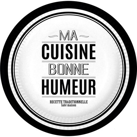 Set de 10 assiettes en carton 18 cm Ma cuisine