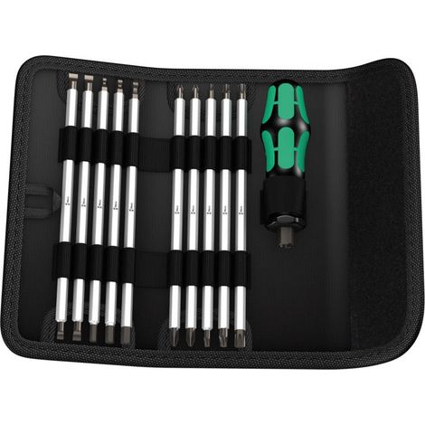 Wera – Lot de 11 lames de rechange pour tournevis – Empreinte 6 mm – Longueur 17.5 mm – Pour vis à fente, cruciforme, Pozidriv, TORX®